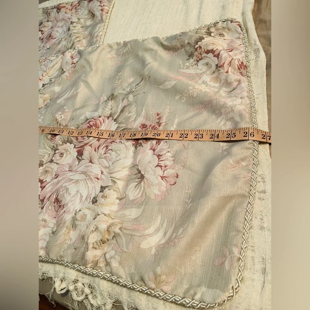 2~Eleanor Royal Court Home Floral Pillow Shams Beige Decorative Set Beige Tones